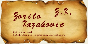 Zorilo Kazaković vizit kartica